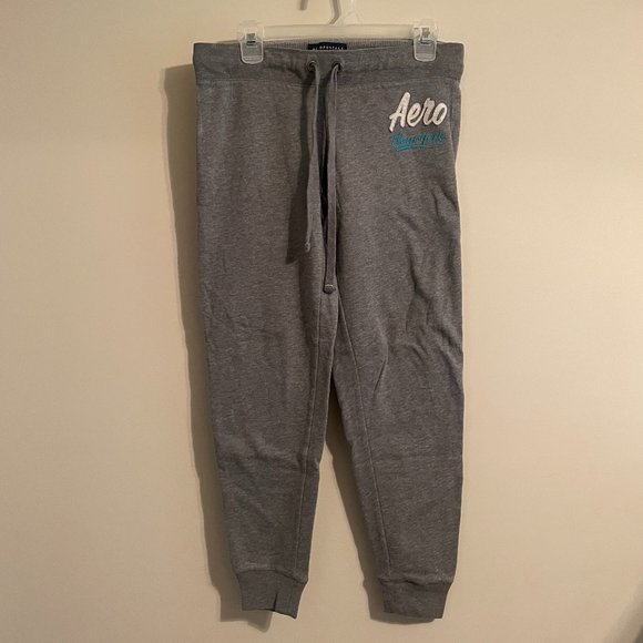 Aeropostale Gray Sweatpants with Bottom Cuff - Aero New York - Womens M - Picture 1 of 4